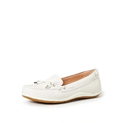 Afbeelding van Geox VEGA Mocassins, Dames, Maat: 35, Offwhite Leer en imitatieleer