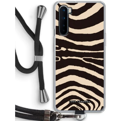 Afbeelding van Case Company® hoesje met Koord geschikt voor OnePlus Nord Arizona Zebra Telefoonhoesje Zwart Bescherming aan alle Kanten en Over de Schermrand