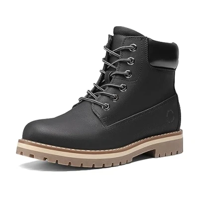 Afbeelding van Bruno Marc Winterlaarzen voor heren en jongens, warm gevoerd, korte sneeuwlaarzen, werklaarzen, winterlaarzen, wandelschoenen, Zwart