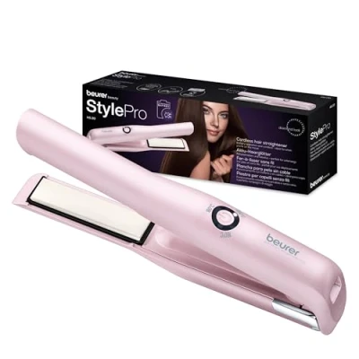 Afbeelding van Beurer HS 20 stijltang Reis Straightener Draadloos gebruik Oplaadbaar 3 Temperatuurstanden Snelle opwarming Keramische &amp; toermalijn coating Beschermkap Jaar garantie