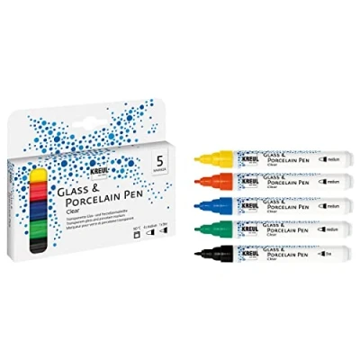 Afbeelding van Kreul Glass &amp; Porselein Pen Set Geschikt voor decoraties op acryl, glas, porselein, metaal, metaalfolie, keramiek en spiegels