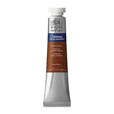 Afbeelding van Winsor &amp; Newton 0308074 Cotman aquarelverf, uitstekende transparantie, kleursterkte, tintsterkte en goede schildereigenschappen 21ml Tube, Burnt Sienna