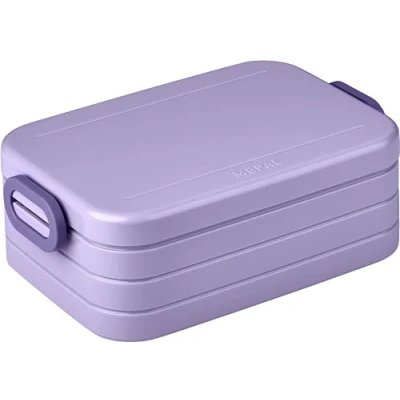 Afbeelding van Mepal Midi lunchbox om mee te nemen, voor 2 boterhammen of 4 sneetjes brood, met vakken, geschikt volwassenen, helder paars