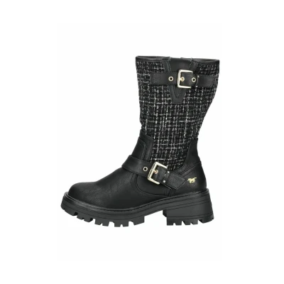 Afbeelding van Mustang Laarzen, Dames, Maat: 42, Black Imitatieleer/ textiel