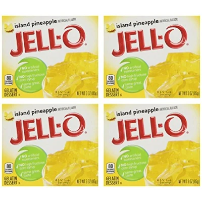 Afbeelding van Jell O Set van 4 blikjes ananas dessertgelatine 85 g