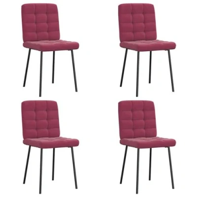 Image de vidaXL Chaises à manger lot de 4 Rouge bordeaux Velours3315185