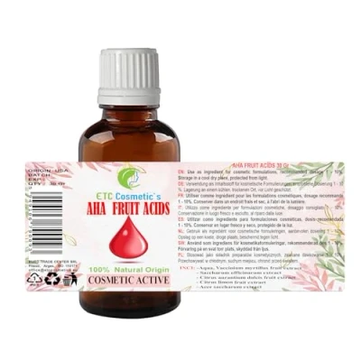 Afbeelding van AHA Fruitzuur (AHA fruitzuur) 30 g huidpeeling Gebruik als ingrediënt in cosmetische formuleringen: crèmes, lotions, gels, maskers, toners, waterige serums
