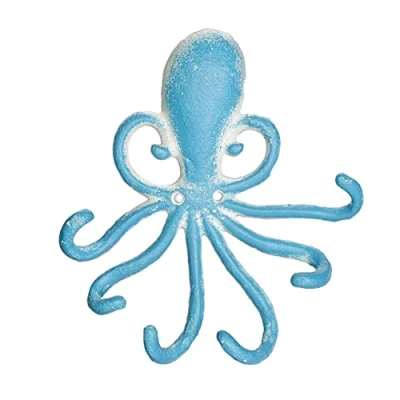 Afbeelding van Relaxdays wandhaak octopus kapstokhaak gietijzer antiek sleutelrekje wandkapstok