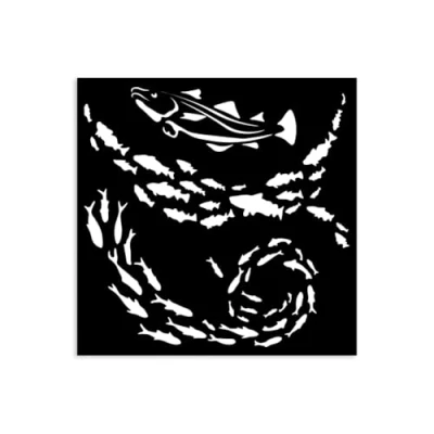 Afbeelding van Stamperia Silent Sea Thick Stencil 12x12cm Fish (KSTDS40)