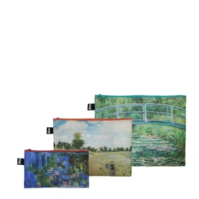 Afbeelding van LOQI Zip Pockets M.C. Japanese Footbridge, Wild Poppies &amp; Water Lillies