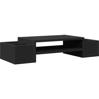 Afbeelding van vidaXL Monitorstandaard met opbergruimte 70x27x15 cm hout zwart