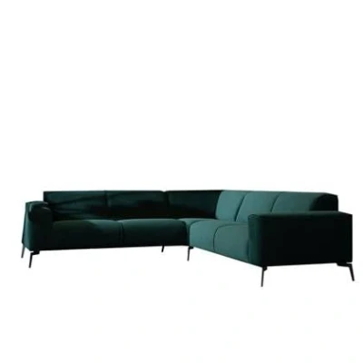 Afbeelding van Bronx71® Velvet hoekbank Vegas groen links/rechts