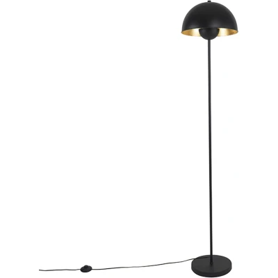Afbeelding van QAZQA Industriële vloerlamp zwart met goud 160 cm Magnax