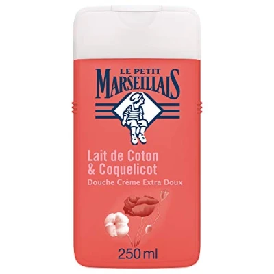 Image de Le Petit Marseillais Douche Crème Extra Doux Lait de Coton et Coquelicot 250ml