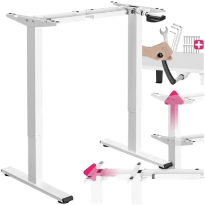 Afbeelding van tectake® Tafelframe In Hoogte Verstelbaar met Handslinger Bureauframe voor een Flexibele Werkplek
