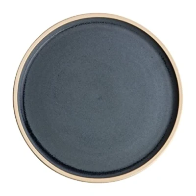 Afbeelding van Olympia Canvas platte ronde borden blauw graniet 18cm (6 stuks)