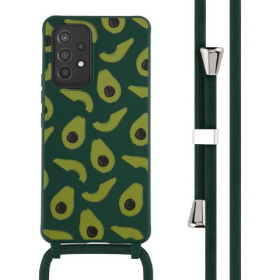 Afbeelding van iMoshion hoesje Geschikt voor Samsung Galaxy A53 met koord Siliconen Groen