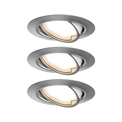 Afbeelding van Paulmann 93421 Base Inbouwlamp Set van 3 stuks LED 15 W IJzer (geborsteld)