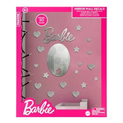 Afbeelding van Barbie Officieel gelicentieerde Mattel muurstickers, hart en ster slaapkamerdecoratie cadeau voor meisjes, speelgoed slaapkameraccessoire Paladone