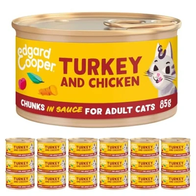 Afbeelding van 18x Edgard &amp; Cooper Kattenvoer Chunks Kip Kalkoen 85 gr
