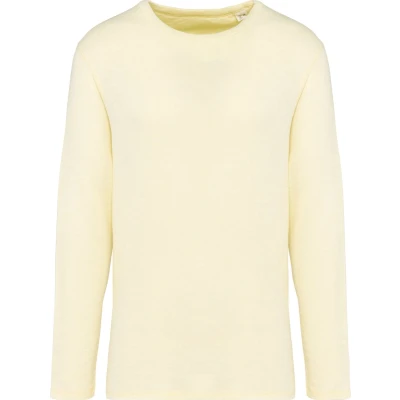 Afbeelding van Native Spirit Ecologische en verwassen uniseks sweater met ronde hals French Terry NS418 Washed Lemon Citrus