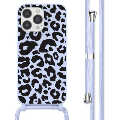 Afbeelding van imoshion hoesje Geschikt voor iPhone 13 Pro Max met koord Siliconen design Meerkleurig / Animal Lila