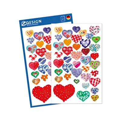 Afbeelding van Avery Stickervel Hartjes Junior 7,6 X 12 Cm Papier 78 delig