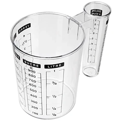 Image de verre doseur plastique double mesures 104025A