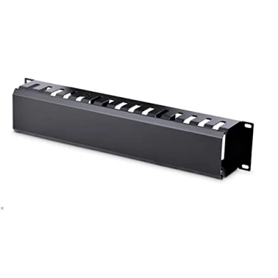 Image de StarTech.com panneau de gestion câbles horizontal 2U pour rack serveur Guide avec couverture d&#039;agencement