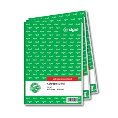Afbeelding van Sigel sd001 bestelling, 2 vakken, A5, 3 elastieken, x 40 vellen, zelfdoorschrijvend