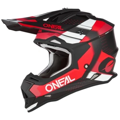 Afbeelding van O&#039;NEAL MX Enduro Motorcrosshelm, ABS schaal, veiligheidsnorm ECE 22.06, ventilatieopeningen voor optimale koeling, 2SRS helm SPYDE V.23, volwassenen, zwart/rood/wit, maat L (59/60 cm)