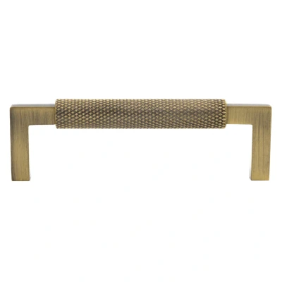 Afbeelding van Messtique Meubelgreep Knurled 103mm antiek messing