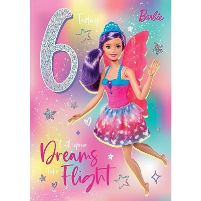 Afbeelding van Barbie verjaardagskaart 6 jaar