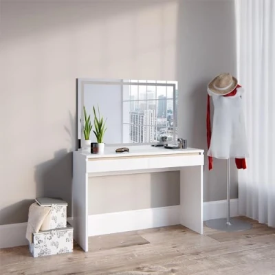 Afbeelding van Vicco kaptafel met licht Emma, Wit, 120 cm LED spiegel