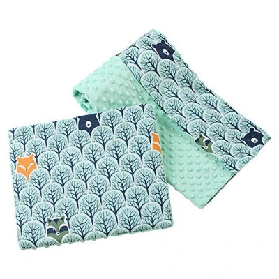 Afbeelding van Babydeken met kussen, 100% katoen, minky voor kinderen, tweezijdig, 75 x 100 cm + 35 30 cm, multifunctionele set één bed Medi Partners