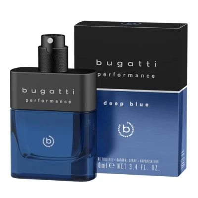 Afbeelding van bugatti Performance Deep Blue Herengeur 100 ml, frisse varens, eau de toilette voor mannen met bergamot, peper, sandelhout, muskus en barnsteen, krachtig waternoten