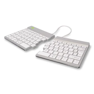 Afbeelding van R Go Split Bluetooth 5.0 toetsenbord, met anti RSI software, Frans AZERTY, ergonomisch ontwerp gesplitst compatibel Windows/Microsoft/Linux/Mac, wit