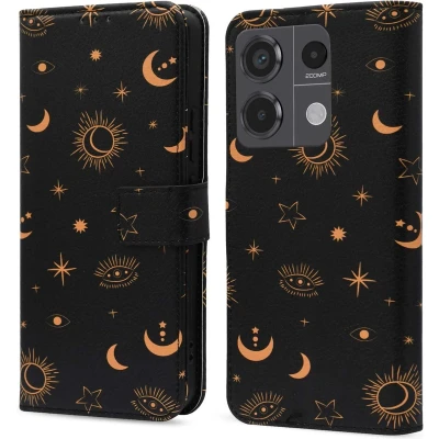 Afbeelding van imoshion Hoesje Geschikt voor Xiaomi Redmi Note 13 Pro (5G) / Poco X6 Met Pasjeshouder Design Bookcase smartphone Zwart Sky Black