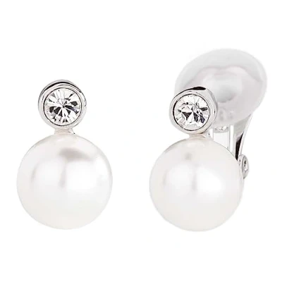 Afbeelding van Traveller Clip Oorbellen Oorclips Dames Zilverkleurig Parels Kristal Preciosa Crystals Parel 10 mm Wit Pareloorclips 15 113880