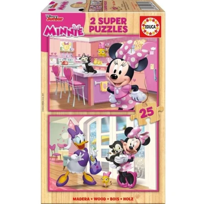 Afbeelding van Set van 2 Puzzels Minnie Mouse Me Time 25 Onderdelen 26 x 18 cm