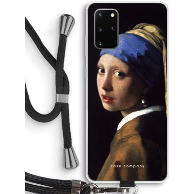 Afbeelding van hoesje met Koord geschikt voor Samsung Galaxy S20 Plus The Pearl Earring Telefoonhoesje Zwart Bescherming aan alle Kanten en Over de Schermrand