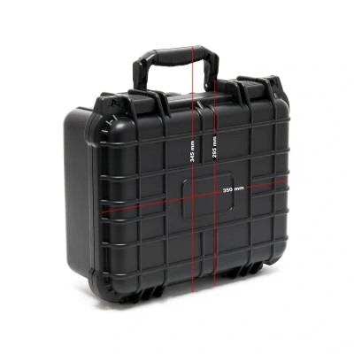Afbeelding van Draagkoffer zwart verstelbare beschermende koffer waterdicht schuim maat M 35 x 29,5 15 cm