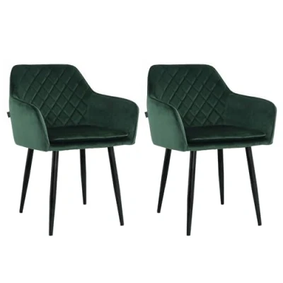 Afbeelding van Lina® Noble Eetkamerstoelen Groen Set van 2 Velvet