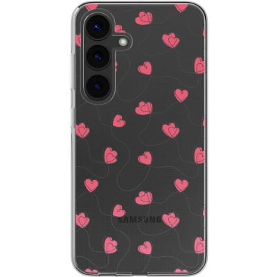 Afbeelding van imoshion hoesje Geschikt voor Samsung Galaxy S24 Design Dusty Rose Connected Hearts