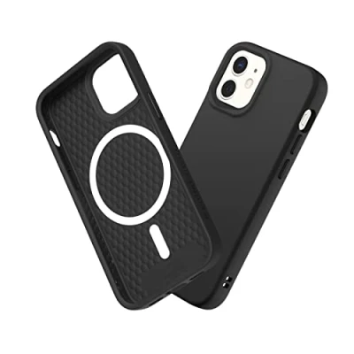 Afbeelding van RHINOSHIELD Hoesje compatibel met [iPhone 12 mini] SolidSuit Magsafe dunne hoes schokabsorberende technologie en premium matte afwerking klassiek zwart