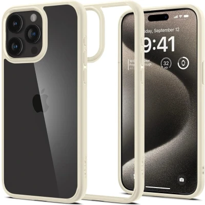 Afbeelding van Spigen Ultra Hybrid Hoesje Geschikt voor Apple iPhone 15 Pro Max Matte Beige