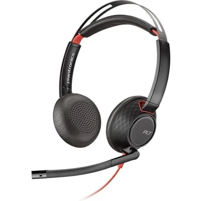 Afbeelding van Plantronics C5220 Blackwire On Ear headset Telefoon Kabel Stereo Zwart Noise Cancelling Microfoon uitschakelbaar (mute)