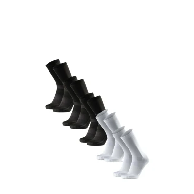 Afbeelding van DANISH ENDURANCE Premium fietssokken, racefiets en mountainbike, ademend, heren dames (3 stuks), Veelkleurig x zwart, 2 wit/zwart) 5 stuks, 43 47