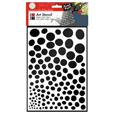 Image de Marabu motivschablone ? art stencil a4 growing à pois blancs 028500011