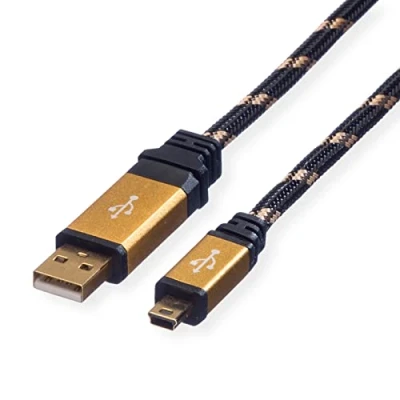 Afbeelding van ROLINE GOLD USB 2.0 Kabel, type A 5 Pin Mini, 0,8 m